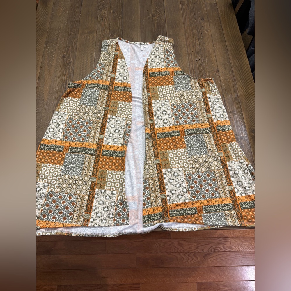 Cato Multicolor Patchwork Print Sleeveless Midi V… - image 1